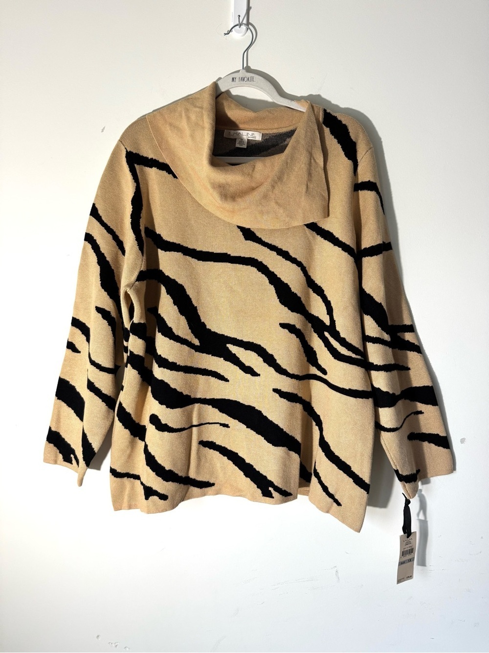 Emaline Animal Print Cowl Neck Sweater Size 1X Print NWT